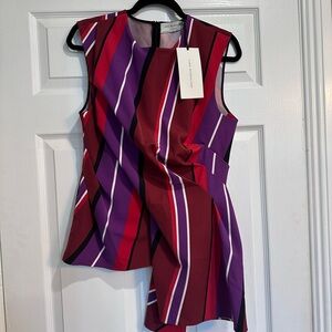Zara Chic & Striped Ruched Sleeveless Top – NWT